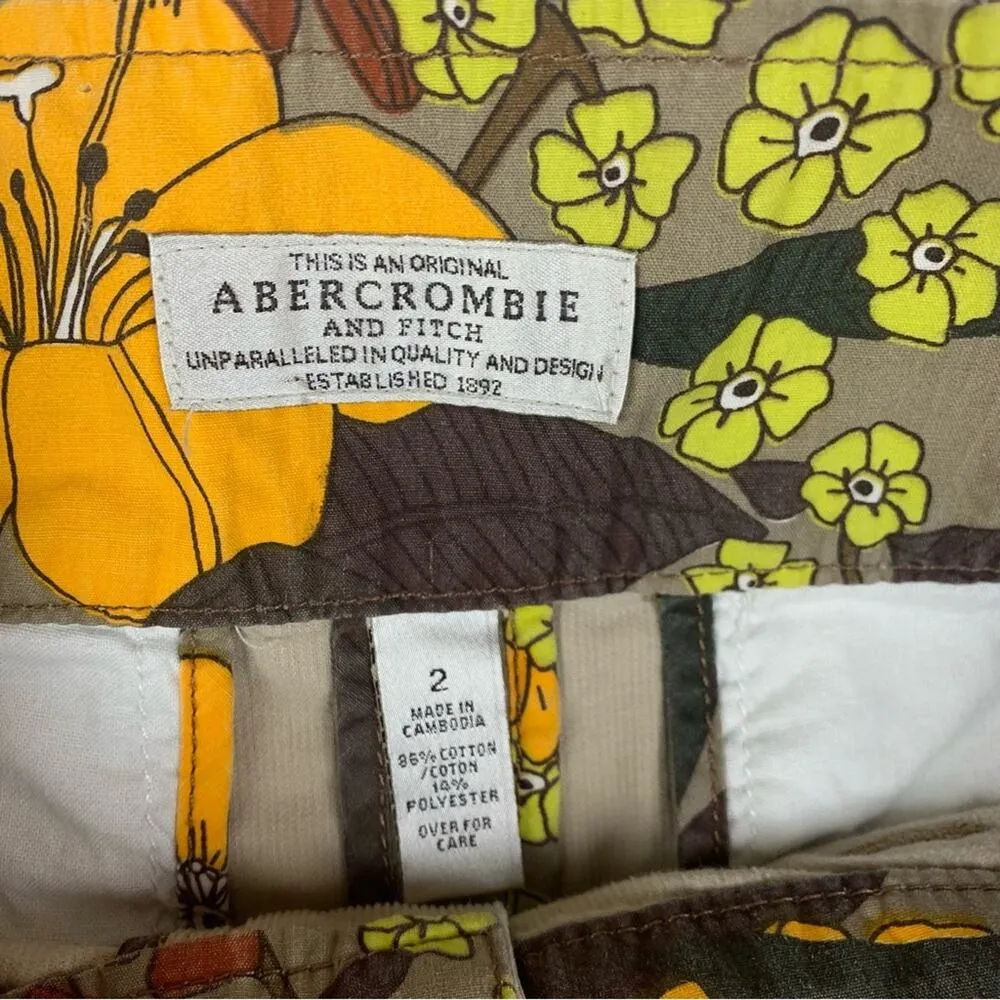 Abercrombie & Fitch y2k women's size 2 xs Tan Cargo Skirt mini Fit corduroy - Image 3