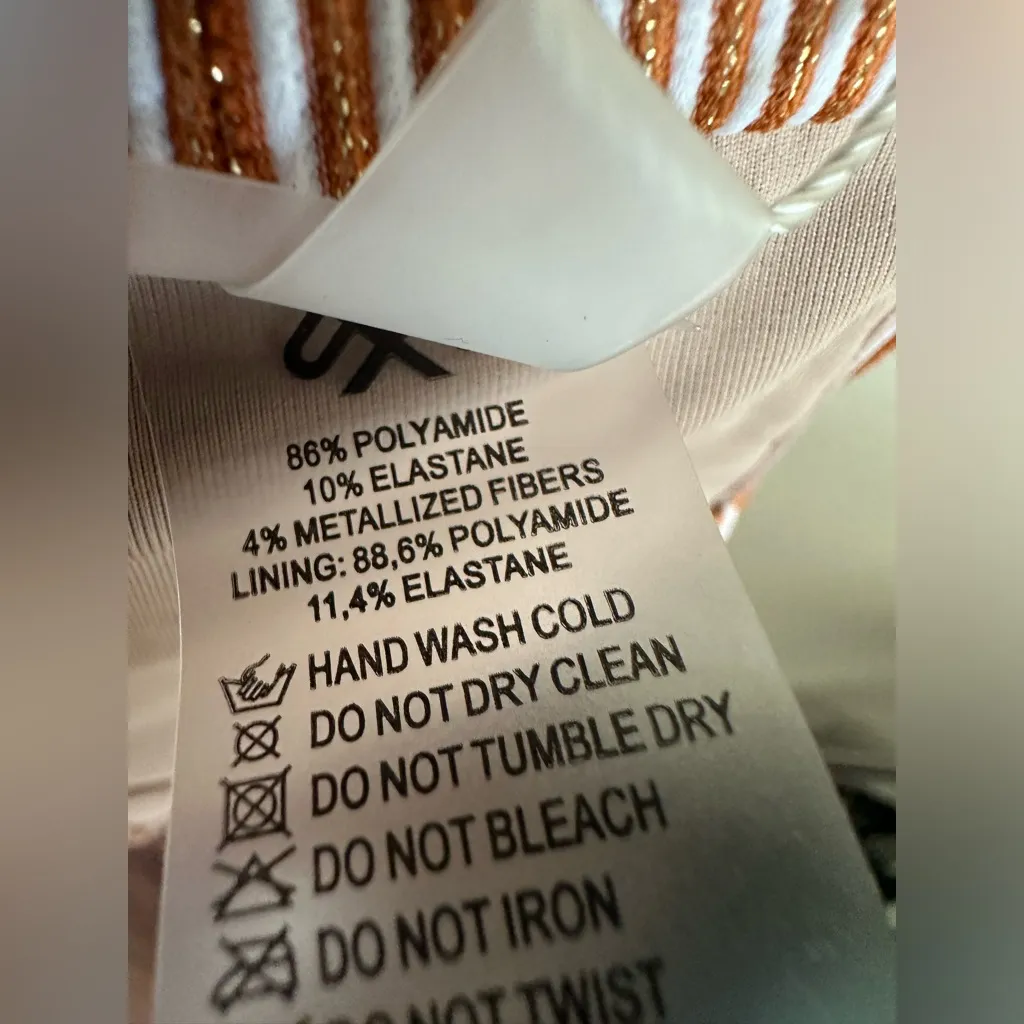 PQ Swim Aperol Stripe V Bandeau White Size L - Image 12