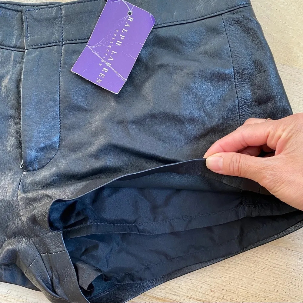 NEW Ralph Lauren Collection 100% leather booty shorts - Image 9