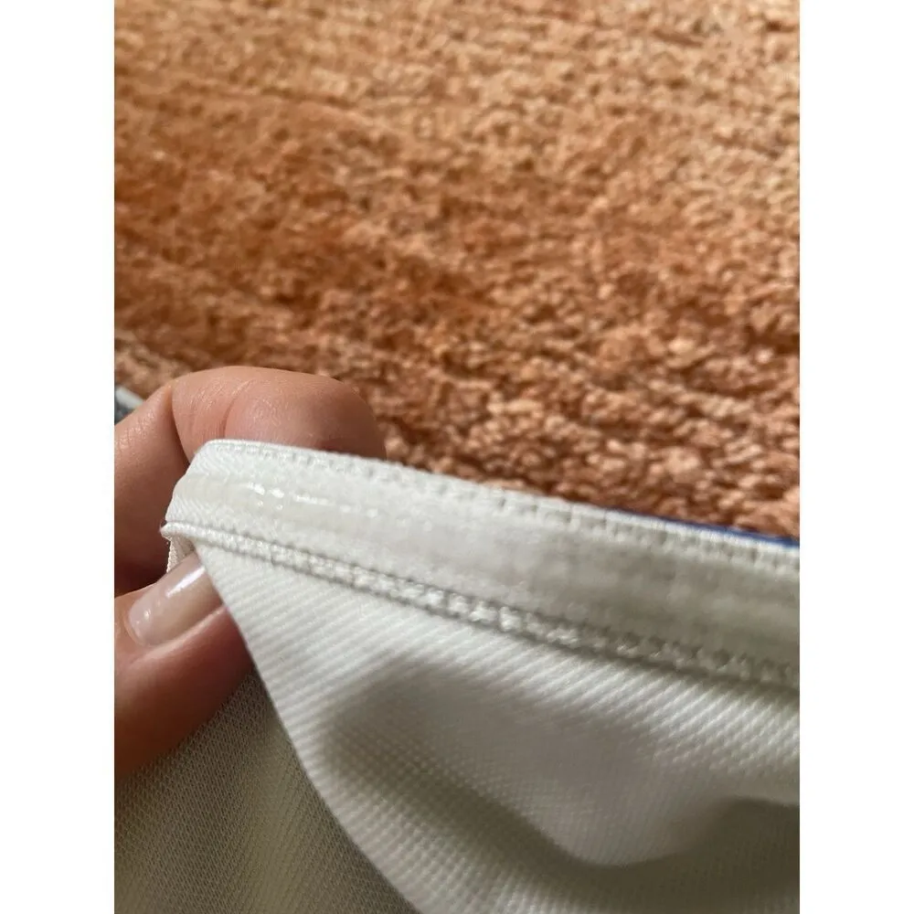 Blue Floral Stripe Fringe Bandana Tube Top L Strapless Tie Back Cotton Blend Size L - Image 8