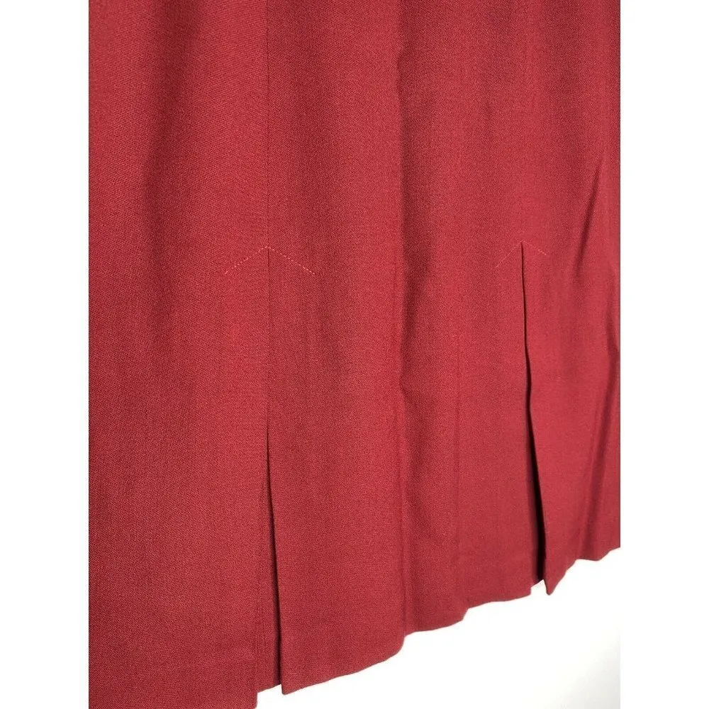 Saks Fifth Avenue Skirt Size 6 VTG Folio Collection Wool Women's Pleated Red - Image 5