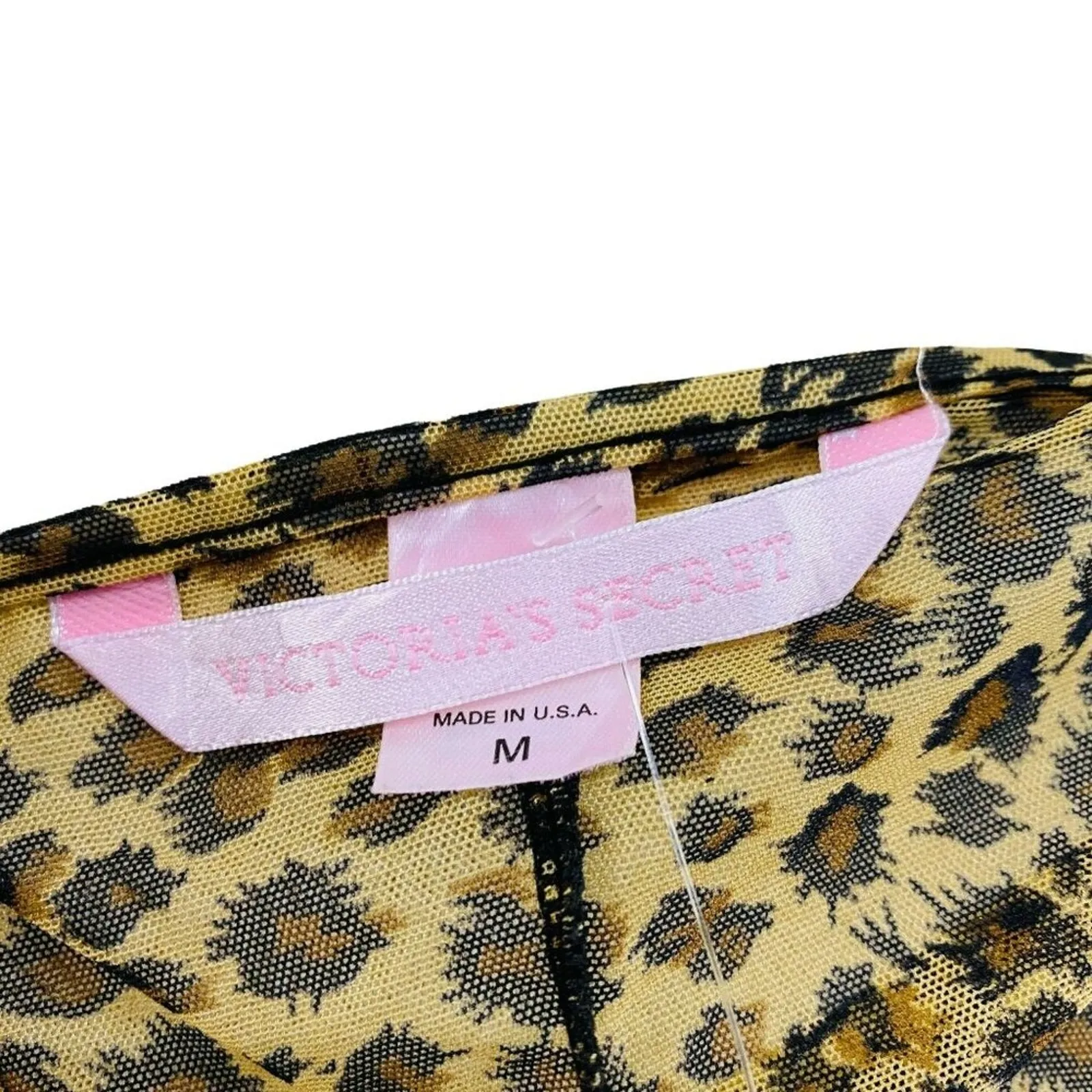 Vintage Y2K Victoria's Secret Babydoll Sheer Leopard Teal Embroidered Nightie M - Image 7