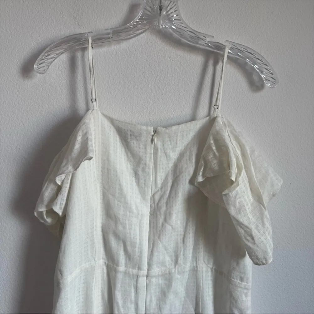 H by Halston Cold Shoulder White Midi Dress Size: 8 - Image 8