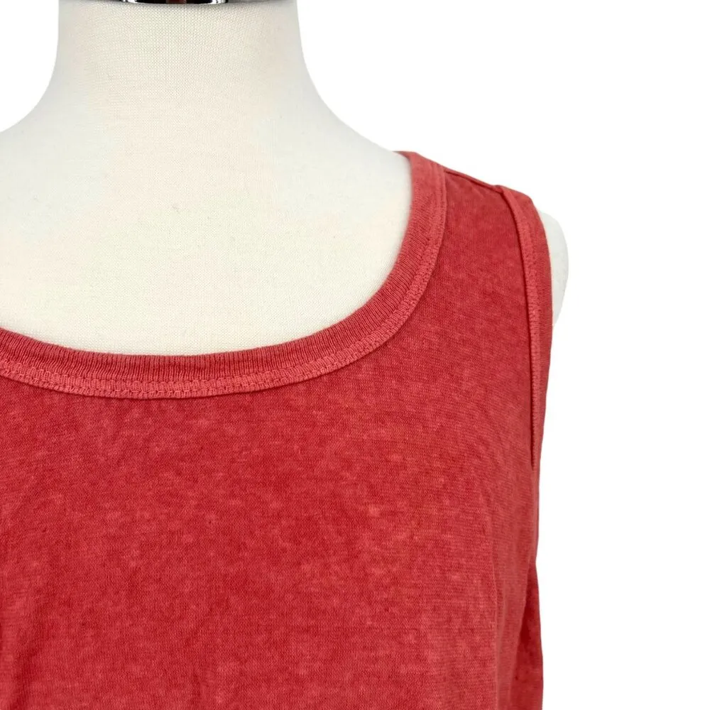 Mohnton Made Washed Look Hemp Cotton Tank Top Bright Madder Red Size 1X NWT - Image 3