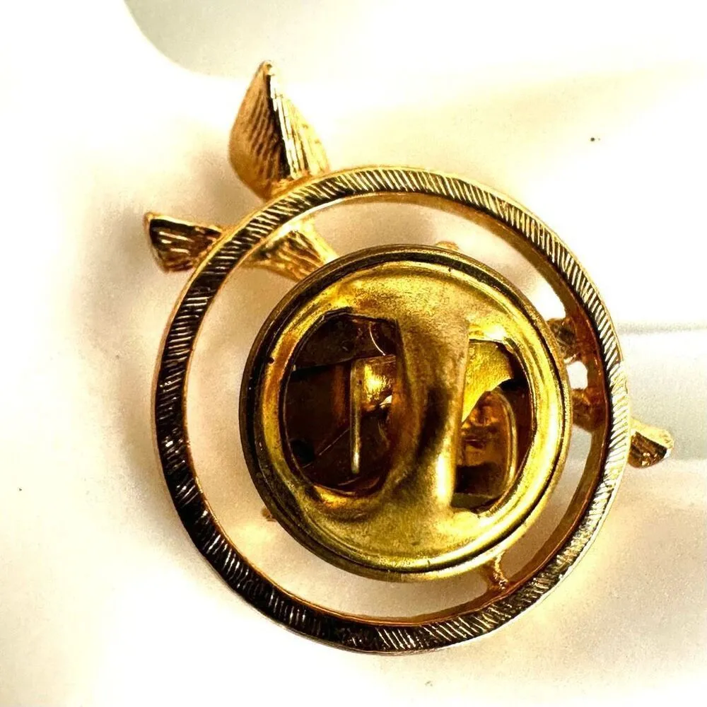 Avon Two Owls on Branch Circle gold tone pin - Image 3