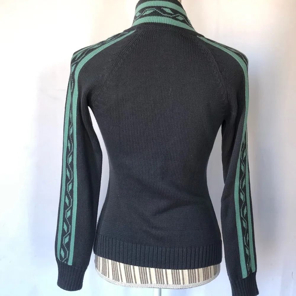 REI women’s gray and green zip up sweater size xs - Image 2