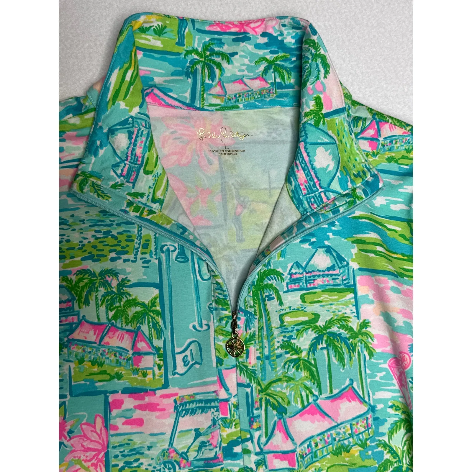 Lilly Pulitzer Claudia UPF 50+ fabric, High Tide Navy Honda print dress large - Image 5