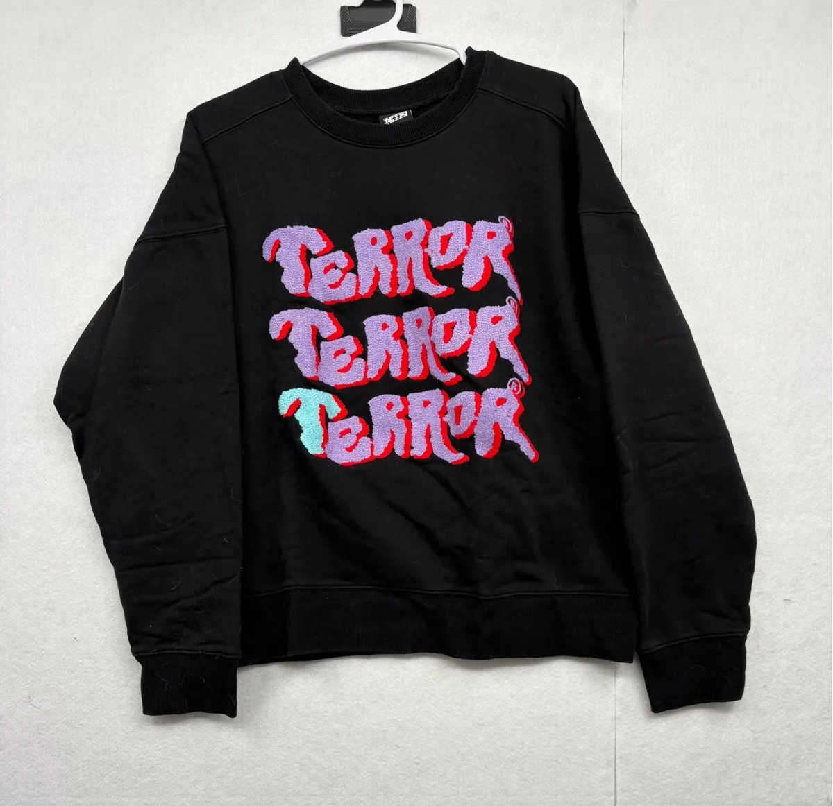 KTX Embroidered Crewneck Sweatshirt Black Size S TERROR TERROR TERROR - Image 1