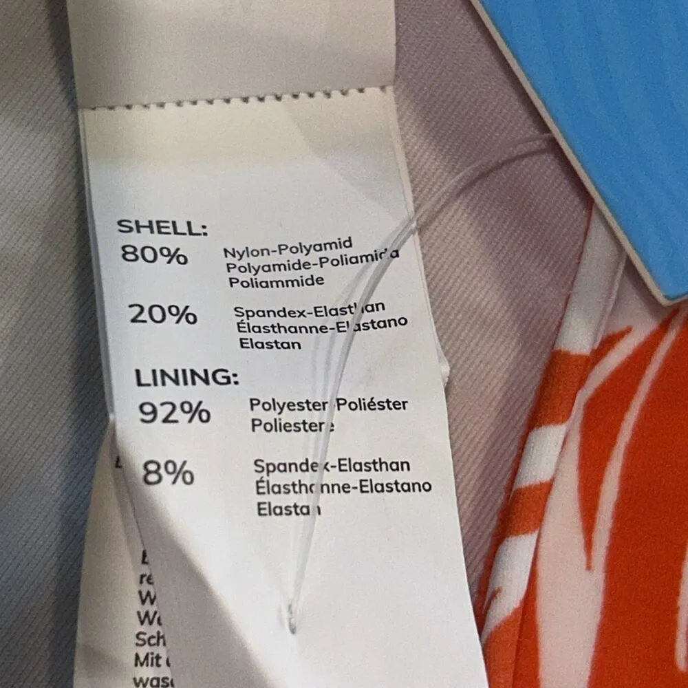 Woman’s Cupshe Palm and Leaf Orange and White Bikini Bottoms Size Medium - Image 8