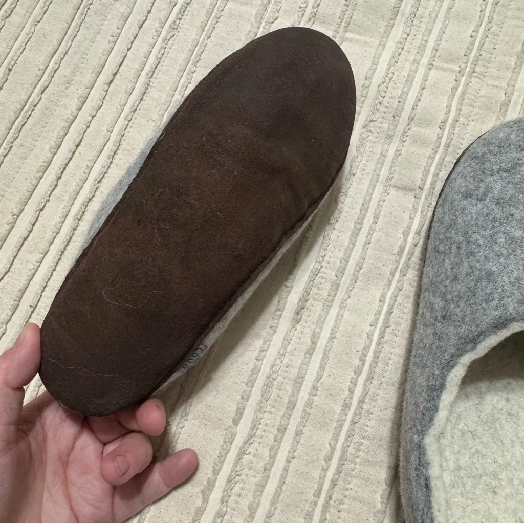 Tova Gray Felt Women's Slippers Size 5 - Image 3