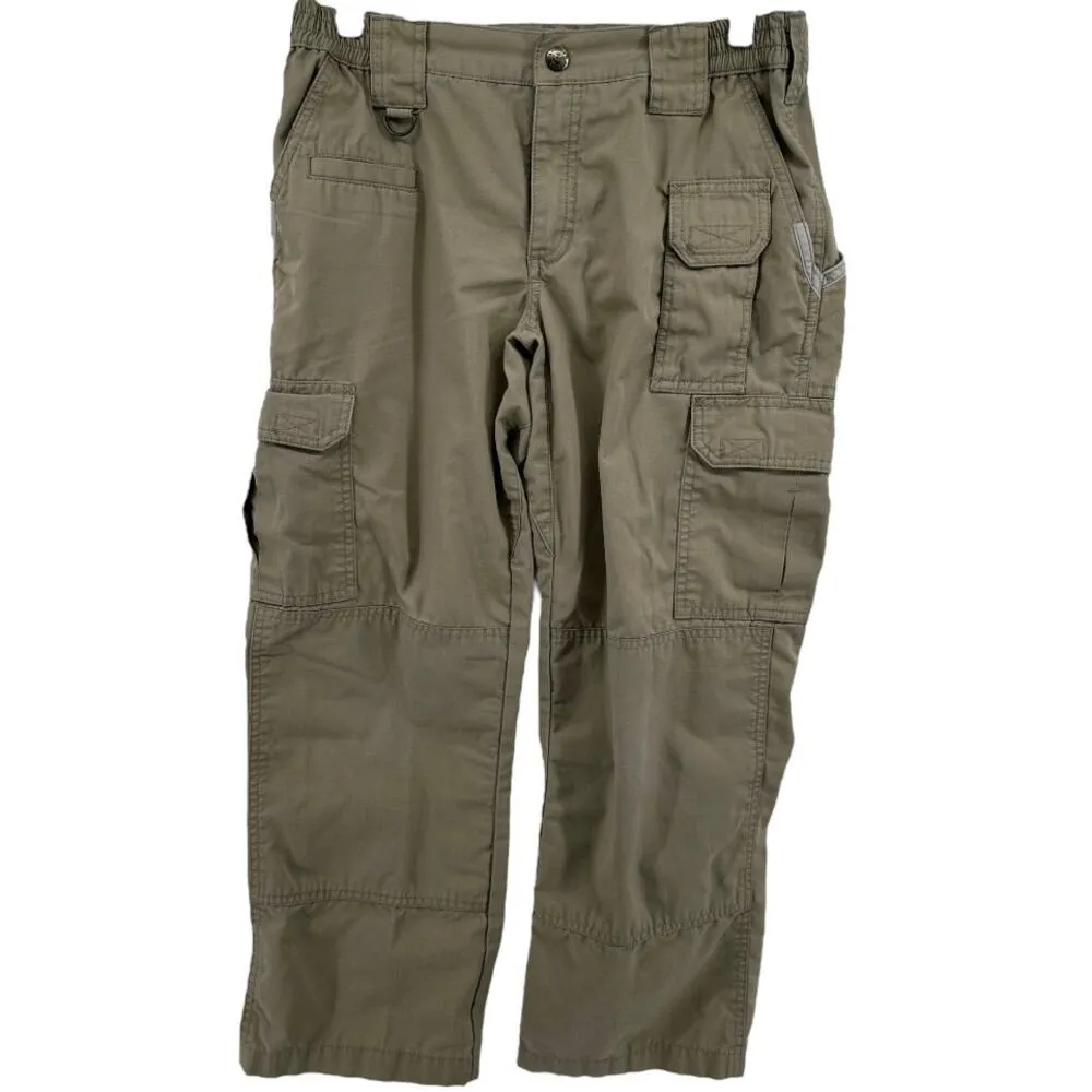 5.11 Tactical Pro Pants 8 Pockets Regular Mid Lightweight Workwear Khaki 6x26 - Image 2