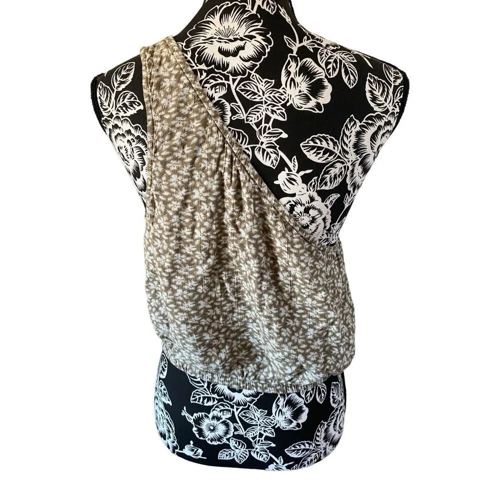 American Eagle Floral One Strap Tank Top Sexy Cold Shoulder - Image 2