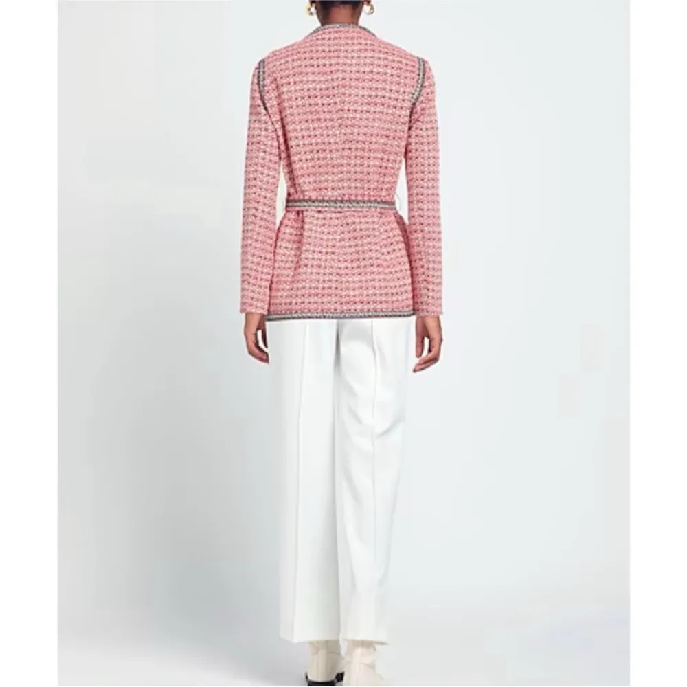 MAJE Venetia Two Tone Tweed Pink Rose Rouge
Belted blazer NEW - Image 4