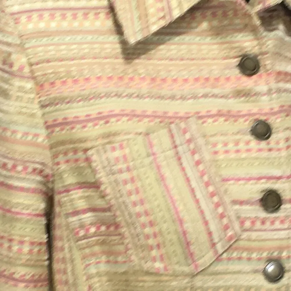 Urban Haggar Petite Striped Blazer Tan, Pink, 6 Petite Tan Size 6P - Image 5