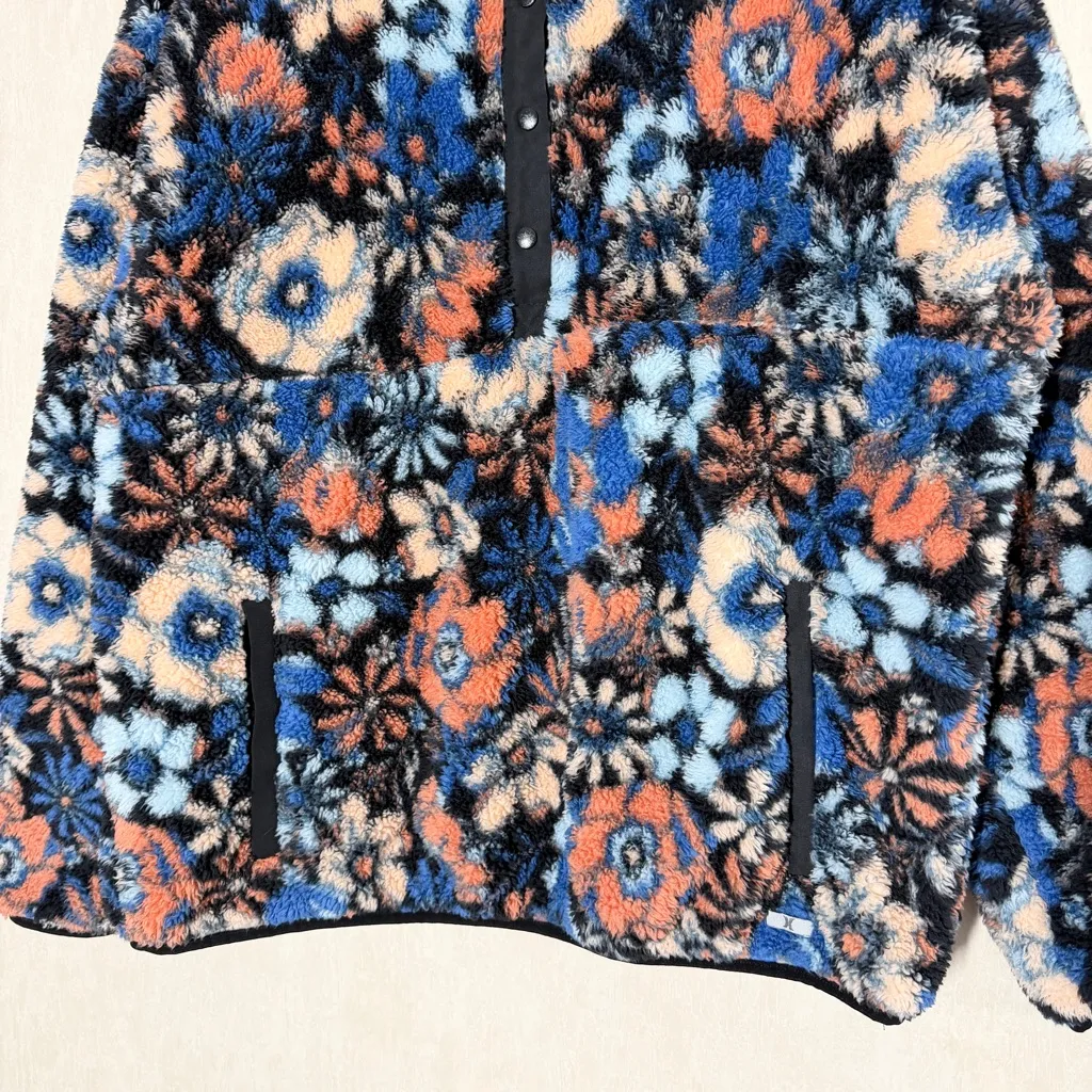 Hurley Women’s Snap Super Soft Plush Fleece Sweatshirt Pullover Top in Floral XL - Image 5