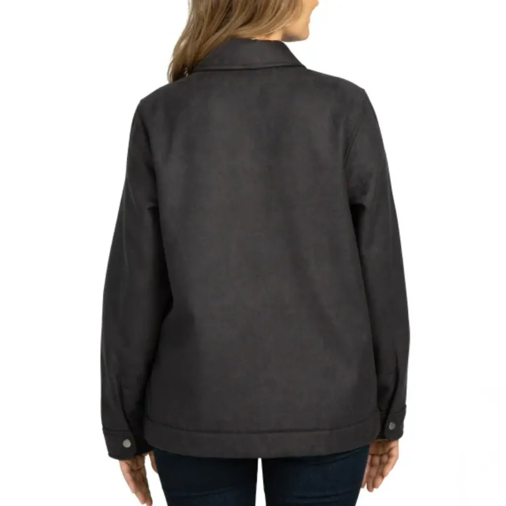 Boston Traders Women's Faux Suede Trucker Jacket - Image 4