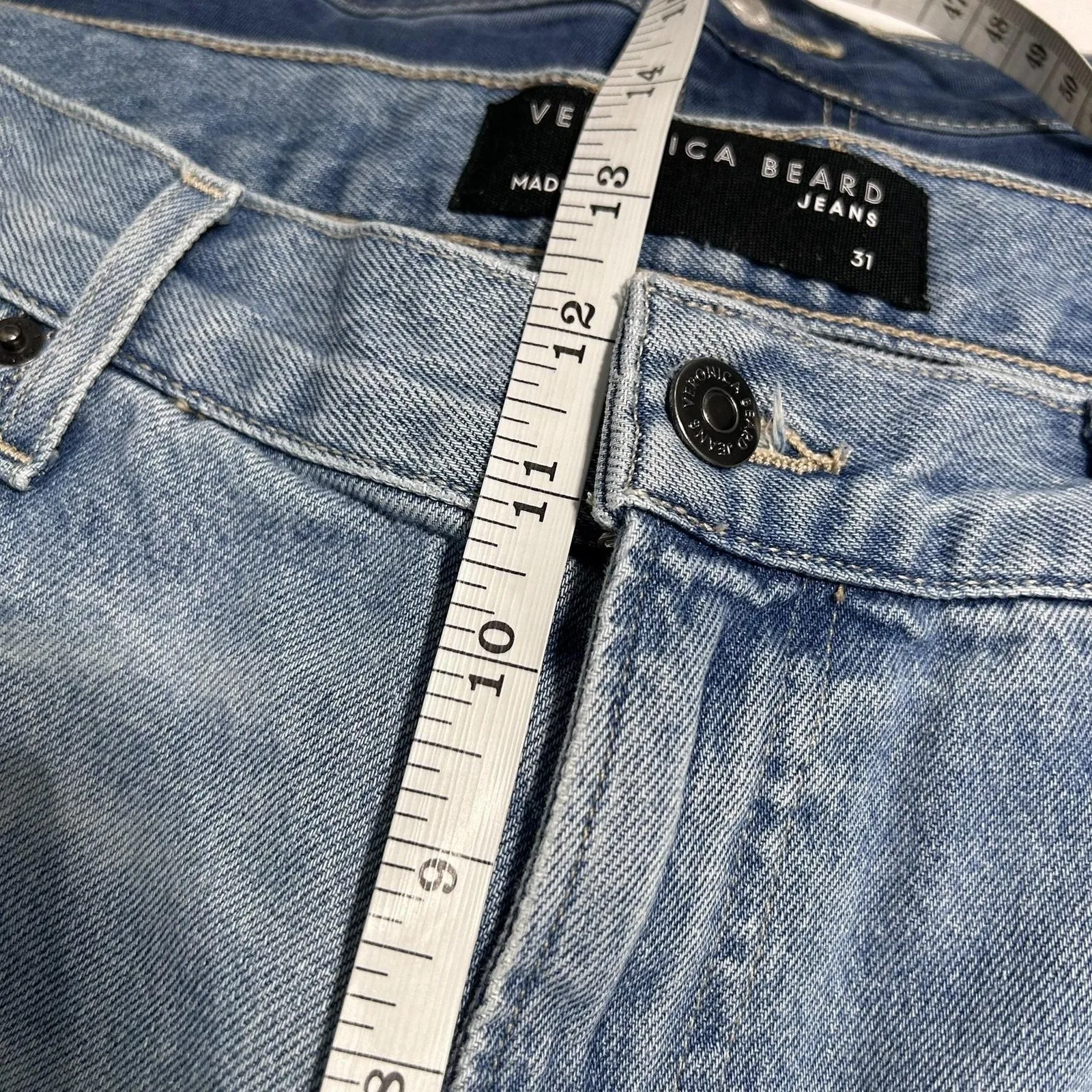 Veronica Beard Jeans Womens 31 Dylan Full Length Straight High Rise Sunset Pier - Image 7