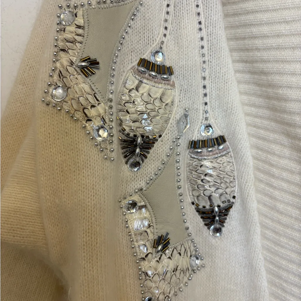 Vintage Luxury Le Jolly Angora Cardigan Bohemian Retro 80s Glam Statement M Size M - Image 6