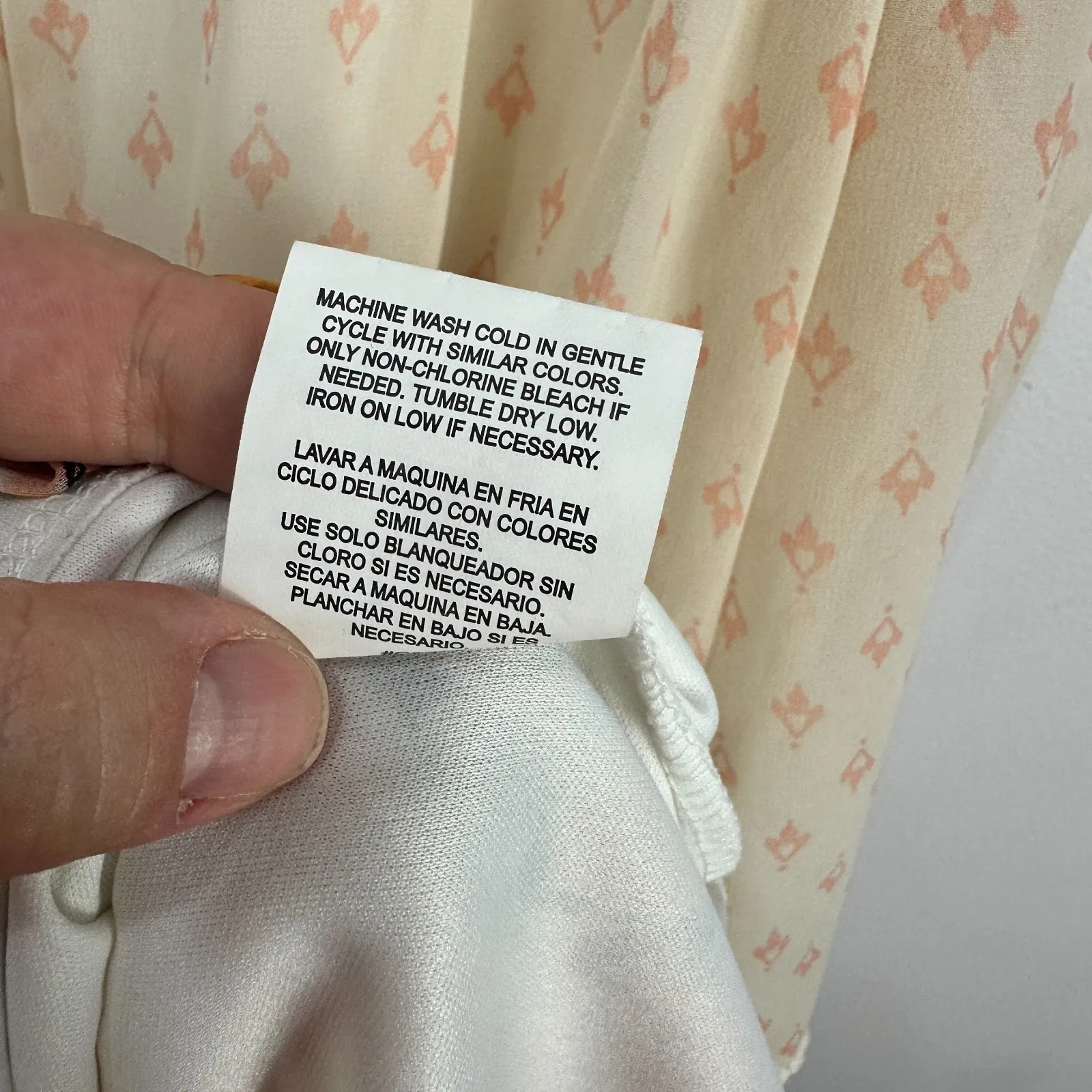 Lily Rose Boho Hippie Dress Women S Cream Pink Cold Shoulder Floral‎ Cottage Y2K - Image 6