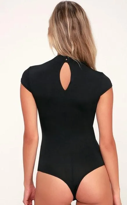 Lulus black thong short sleeved bodysuit - Image 2