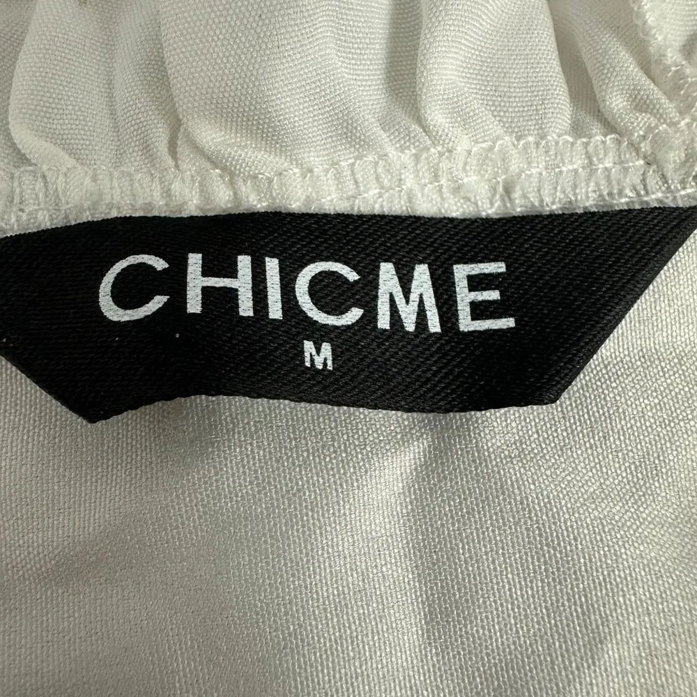 ChicMe Womens White Long-Sleeve Top With Multicolor Butterfly Print & Lace - Image 6