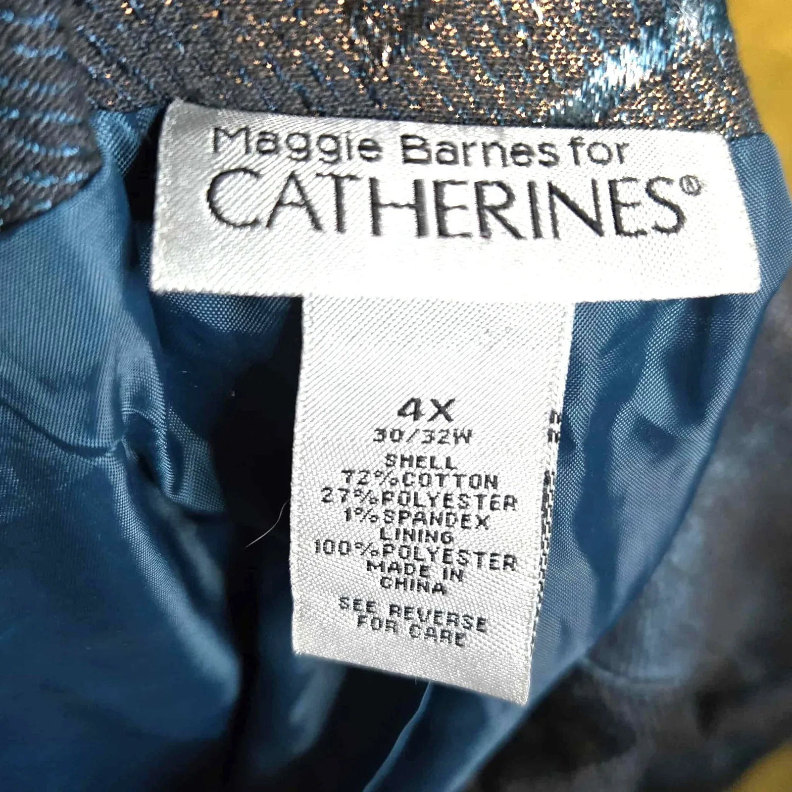Maggie Barnes for Catherines Autumn Holiday Blazer Sz 4X Iridescent Button Foil - Image 3