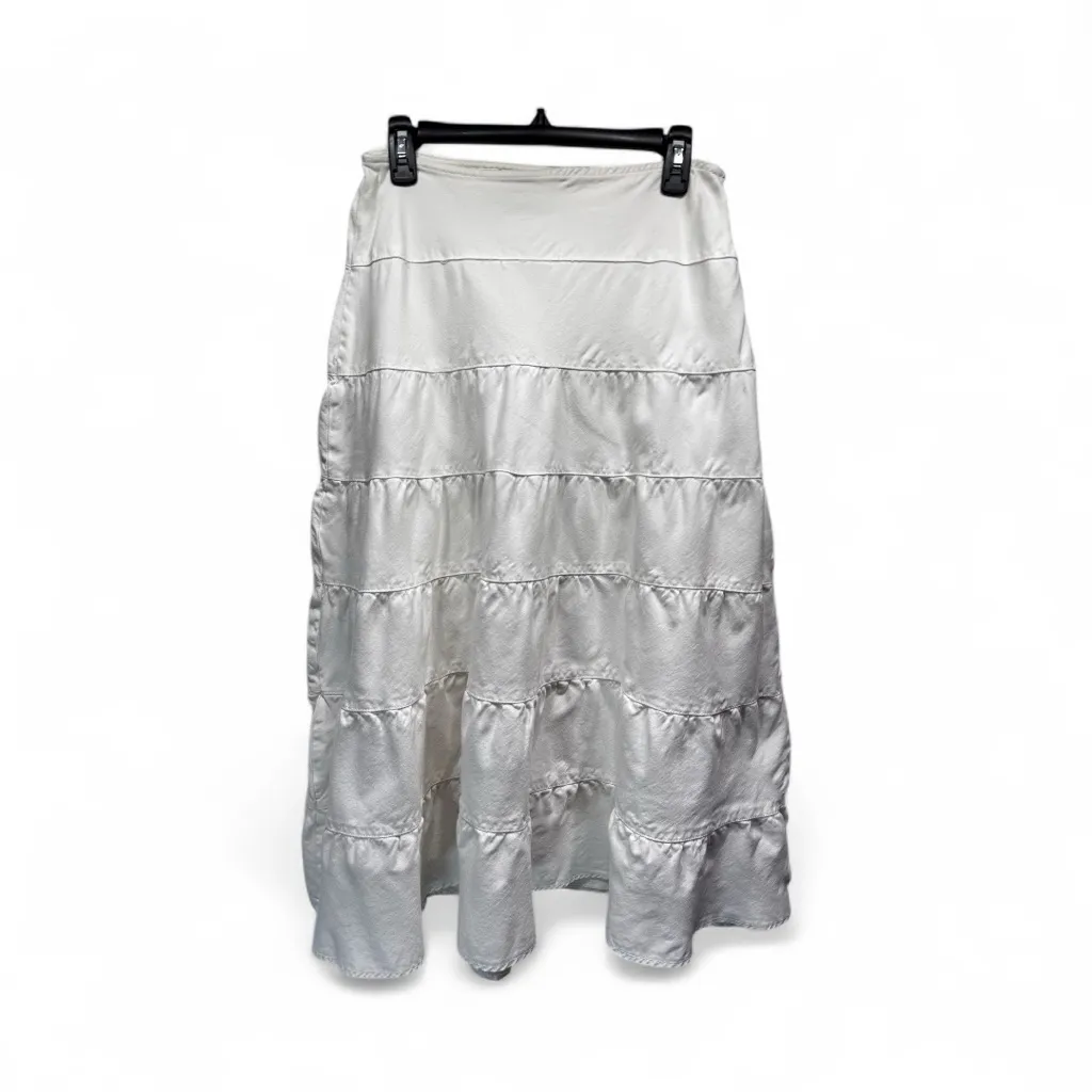 Vintage Y2K Ivory Tiered Prairie Skirt Boho Hippie Cottagecore Coastal Cowgirl Size M - Image 2