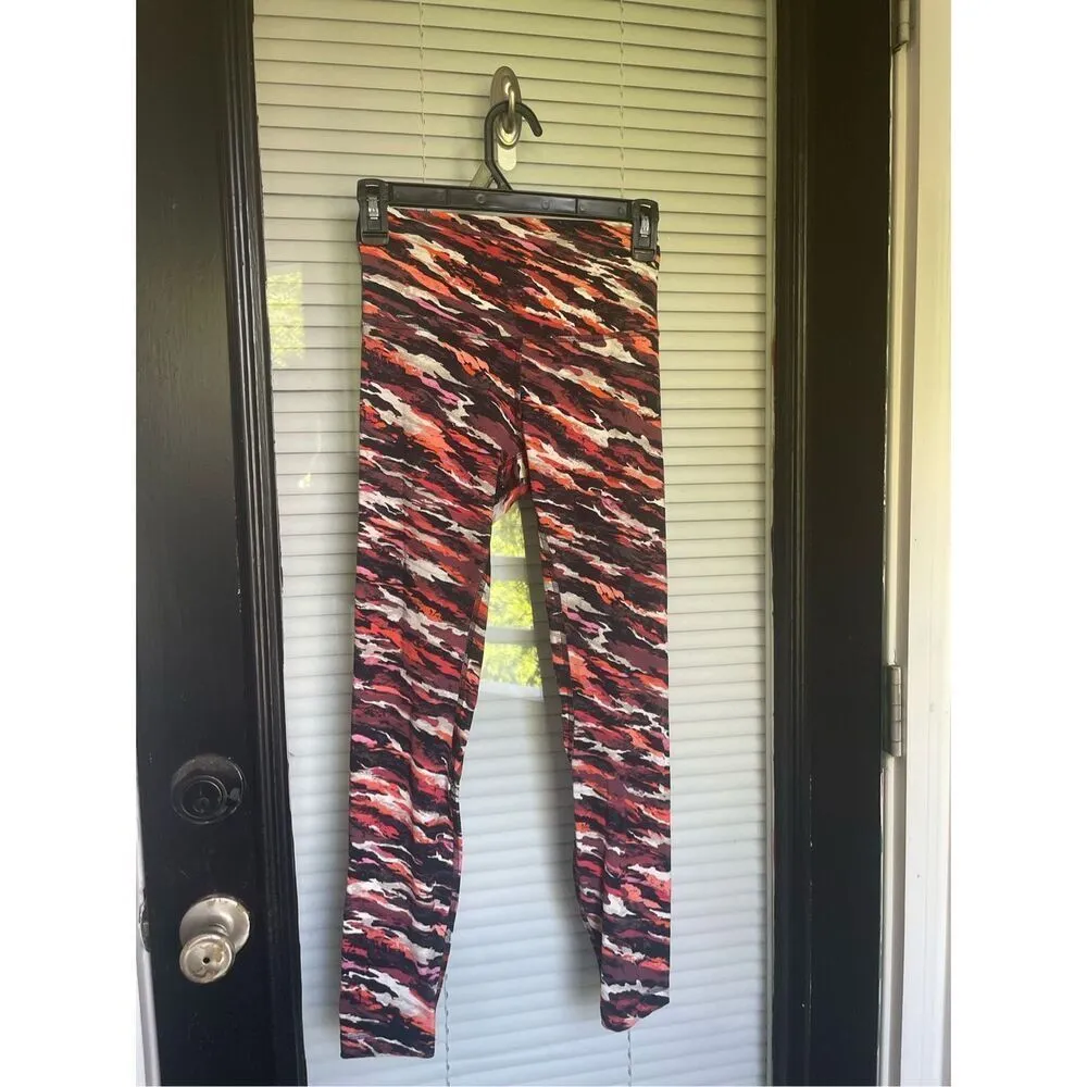 Lululemon High Rise Align Tiger Tide Leggings Red/ Orange/Multi/Stripe Size 4 Red - Image 9