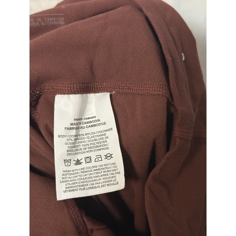 Nike Yoga Luxe High Rise Ankle 7/8 Scallop Eyelet Leggings Burgundy Size Medium - Image 8