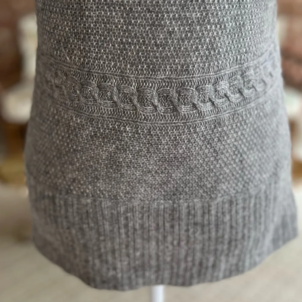 WHBM Sweater Gray Cowl Neck Cableknit S Lunch Brunch Chic Cozy Preppy Office - Image 10