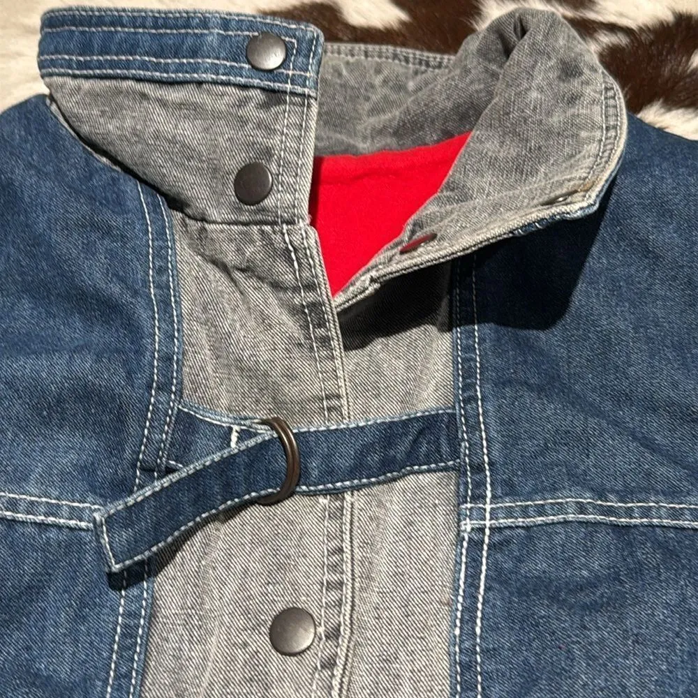 Vintage Denim‎ Acid Wash Vest Izzi Size M Blue Size M - Image 10