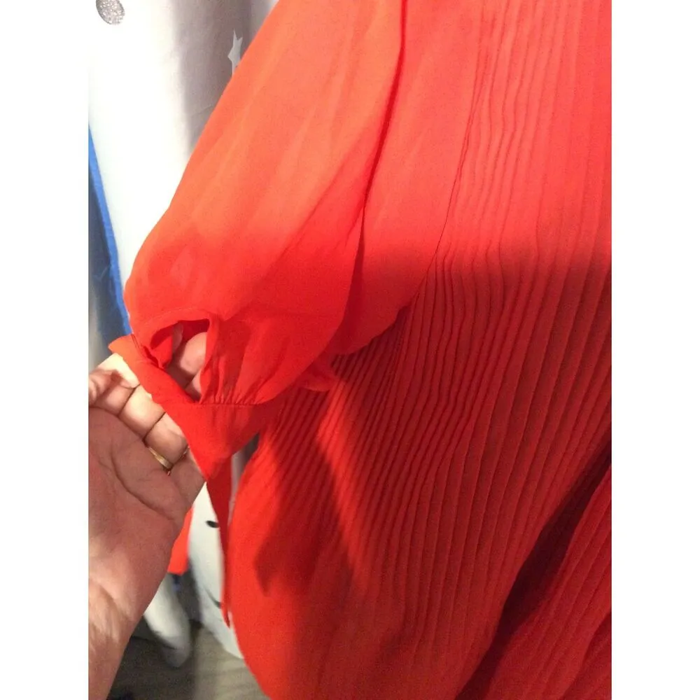 New NWT ASOS Red Pleated Maternity Trapeze Dress Size 10 - Image 5