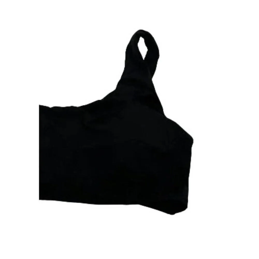 NWT Andie Wyndwood Asymmetrical One Shoulder Bikini Top Removable Cups M Black - Image 3