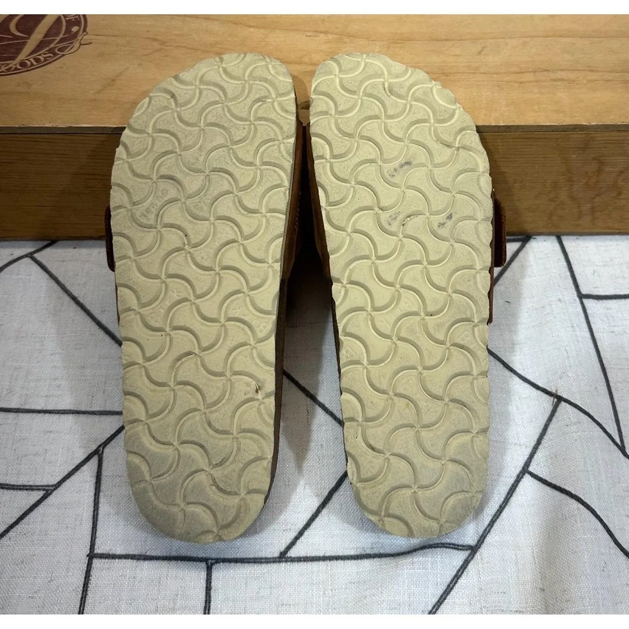 Birkenstock Madrid Big Buckle Oiled Leather Sandals Brown Gold Womens Size 37 - Image 6