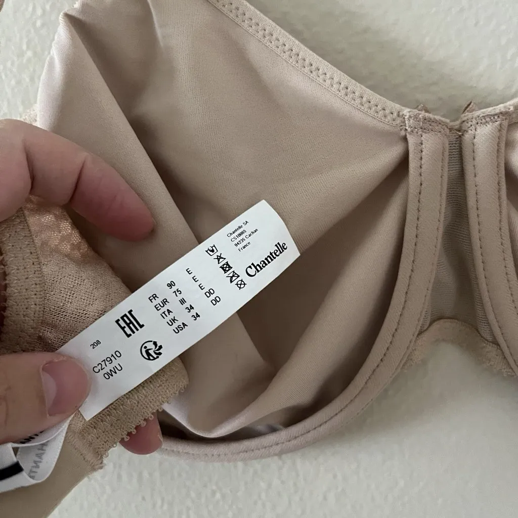Chantelle 27910 Magnifique Underwire Unlined Full Coverage Bra 34DD‎ beige Nude - Image 7
