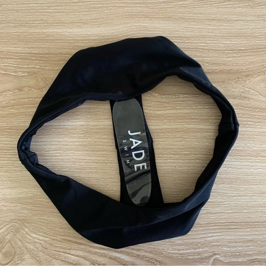 Jade XS NWOT Expose Thong Bikini Bottom Black Matte Swim Vacation Minimal - Image 2