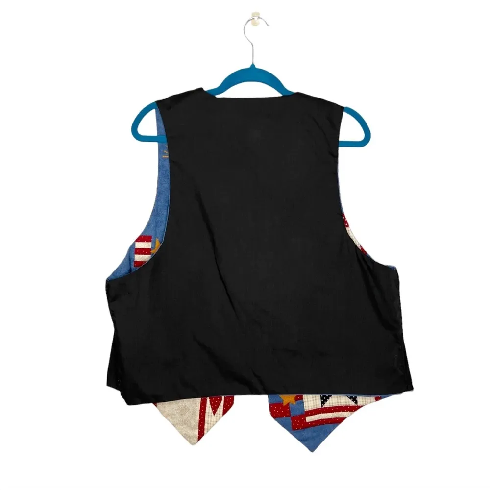 Vintage Handmade Patriotic American USA Quilted Vest Size undefined - Image 8