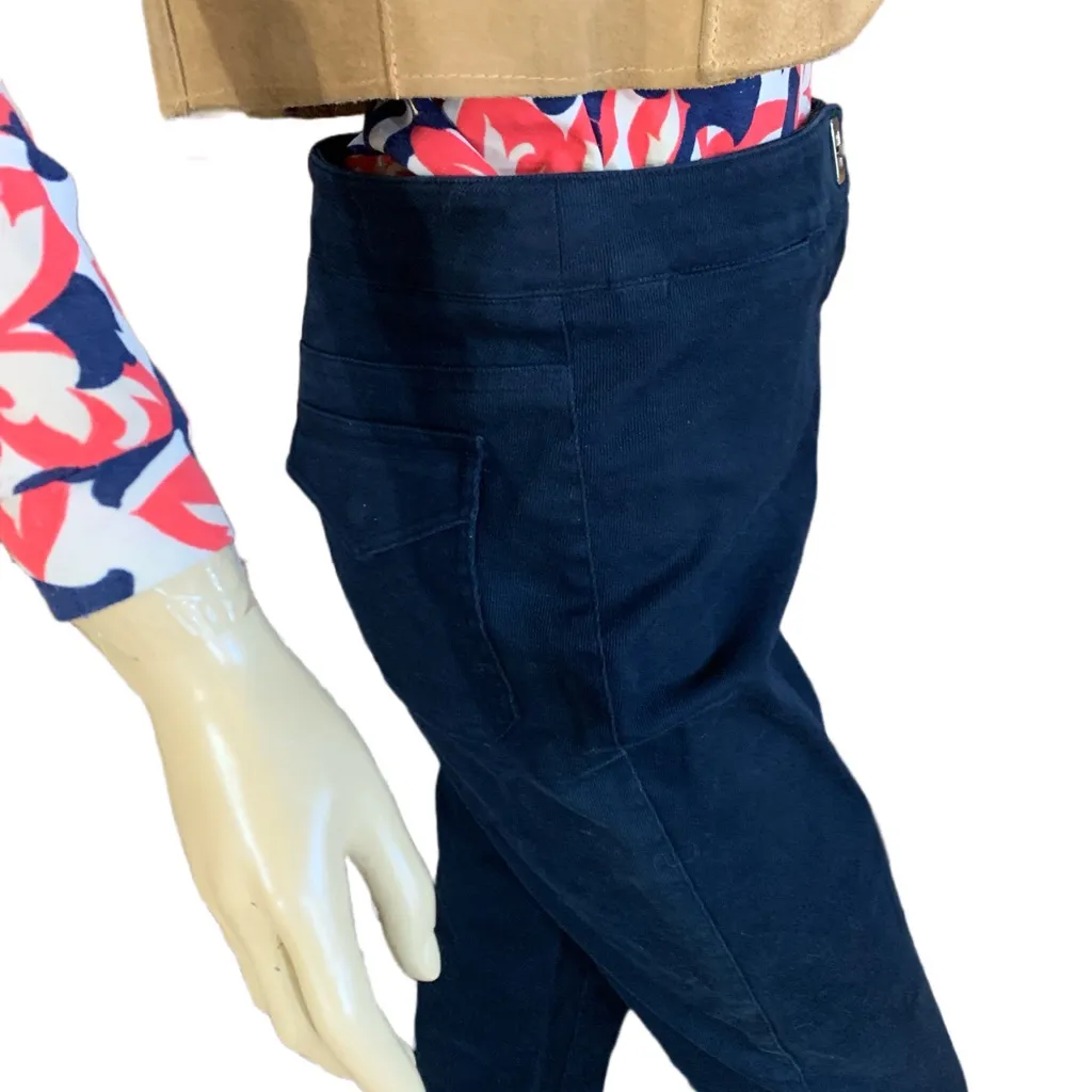 LAUREN RALPH LAUREN Y2K NAVY BLUE THIN CORDUROY BOOT CUT PANTS (6) - Image 4