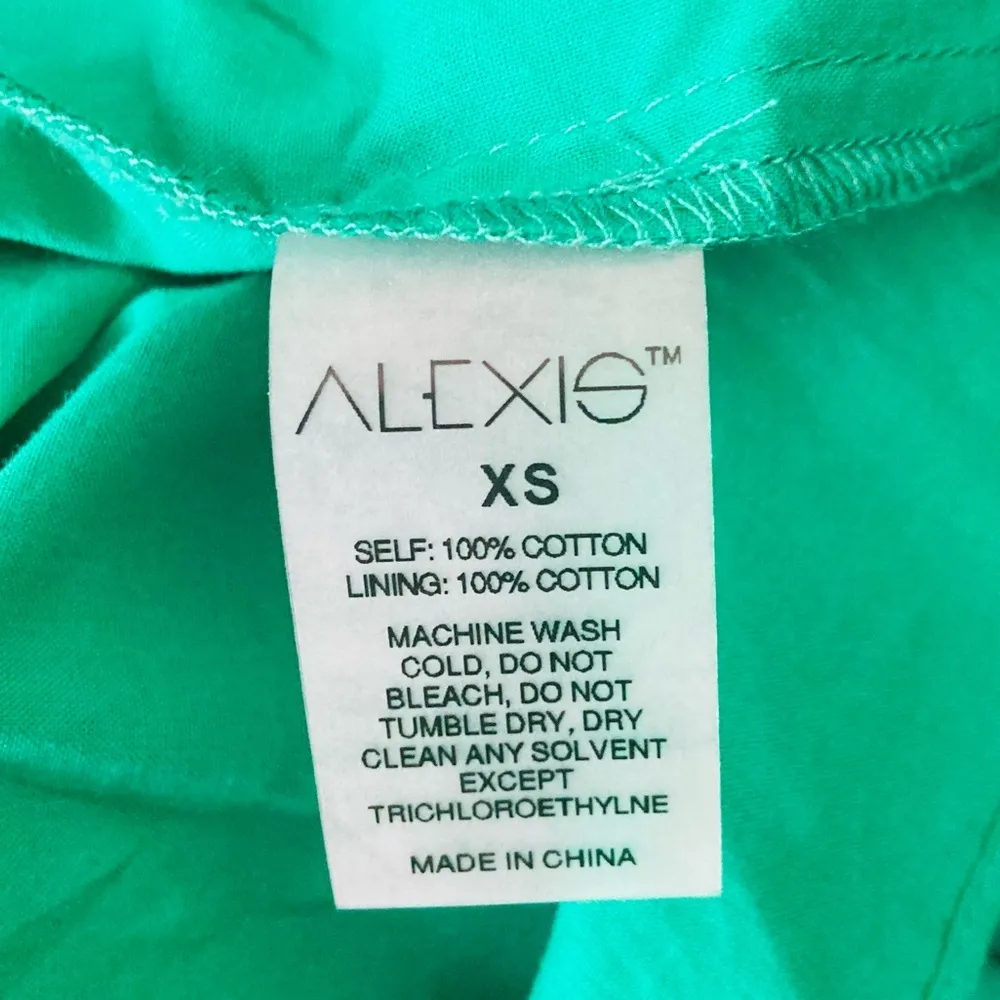 Alexis green “Daksha” mini dress with eyelet trim at hem and balloon sleeves. XS - Image 7