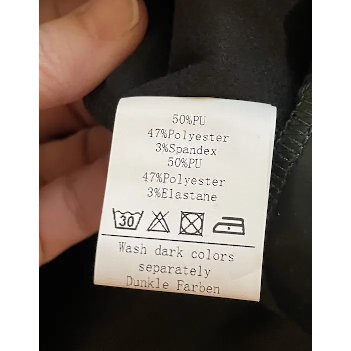 Kate Kasin Womens XL Green Faux Leather Midi Skirt Pockets Back Slit‎ Preppy NEW - Image 12