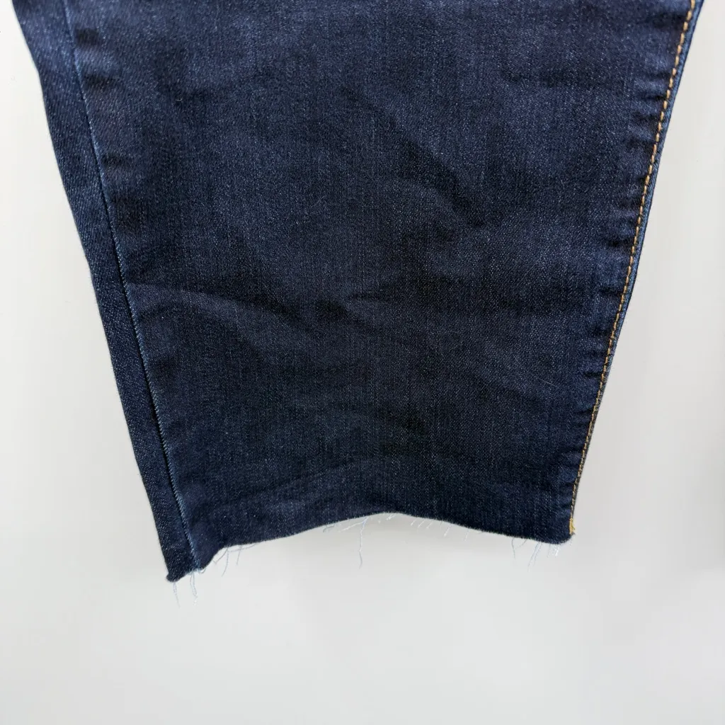 Seven7 High Rise Tower Straight Crop Raw Hem Denim Blue Jeans Sz 14 - Image 6
