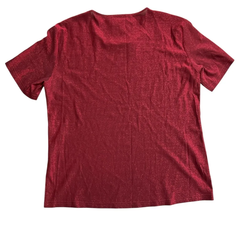 Vintage Escada Sport *flaw 2 Piece Metallic Shimmer Blouse Set | Red | 42/L Size L - Image 9