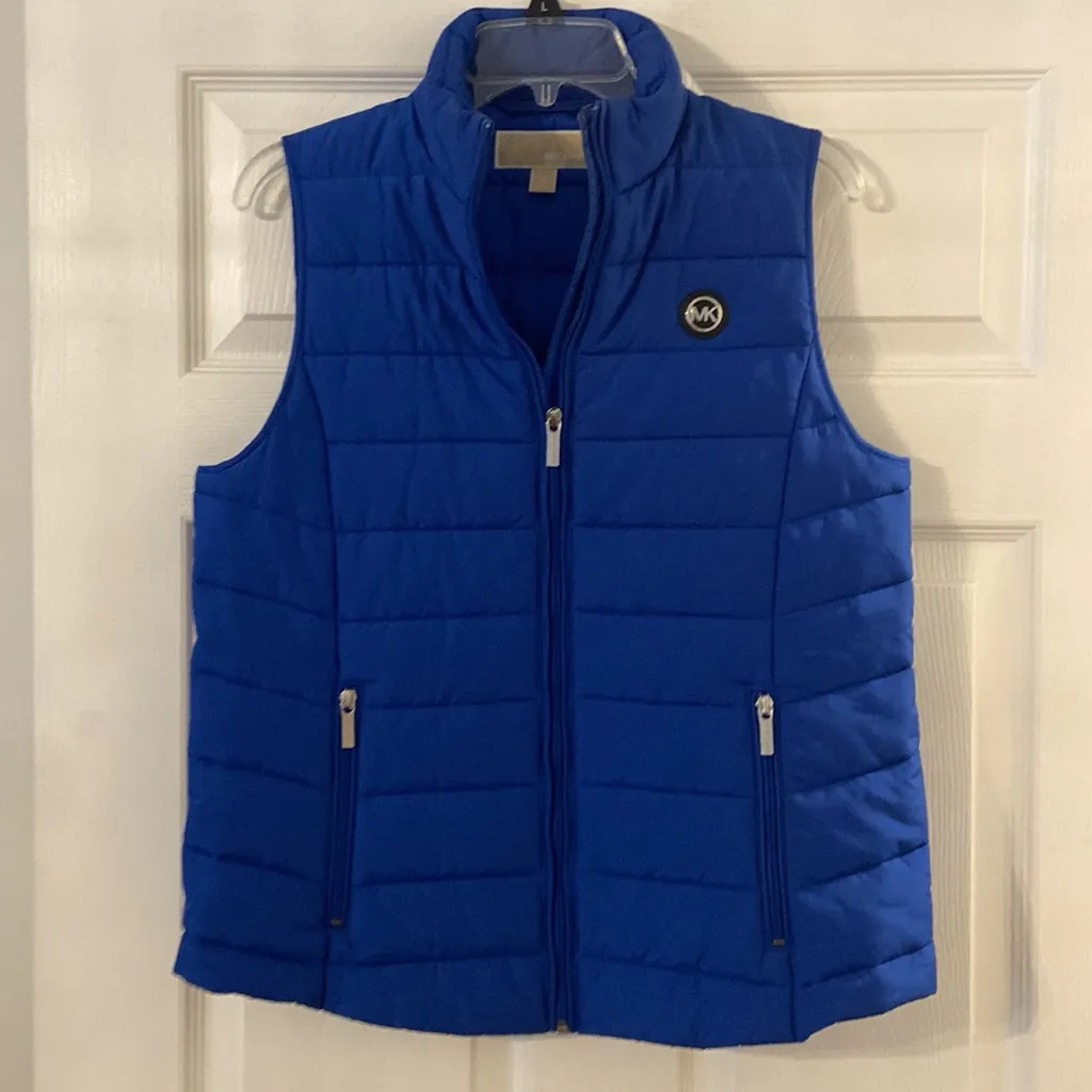Michael Kors Royal Blue Puffer Vest size M excellent condition length 28” - Image 5