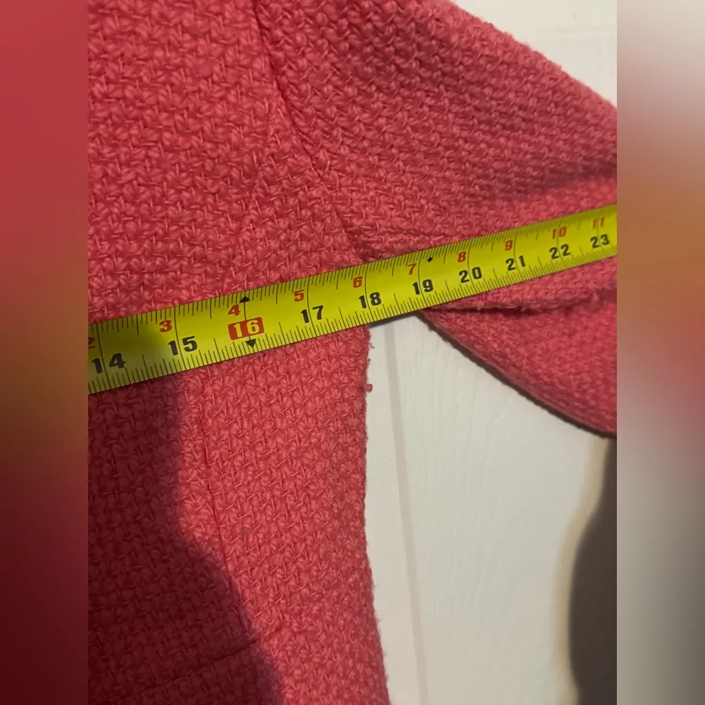 Womens Winter Wool Coat VTG Newport News Pink Tweed 2 Button Designer Jacket 10 - Image 7