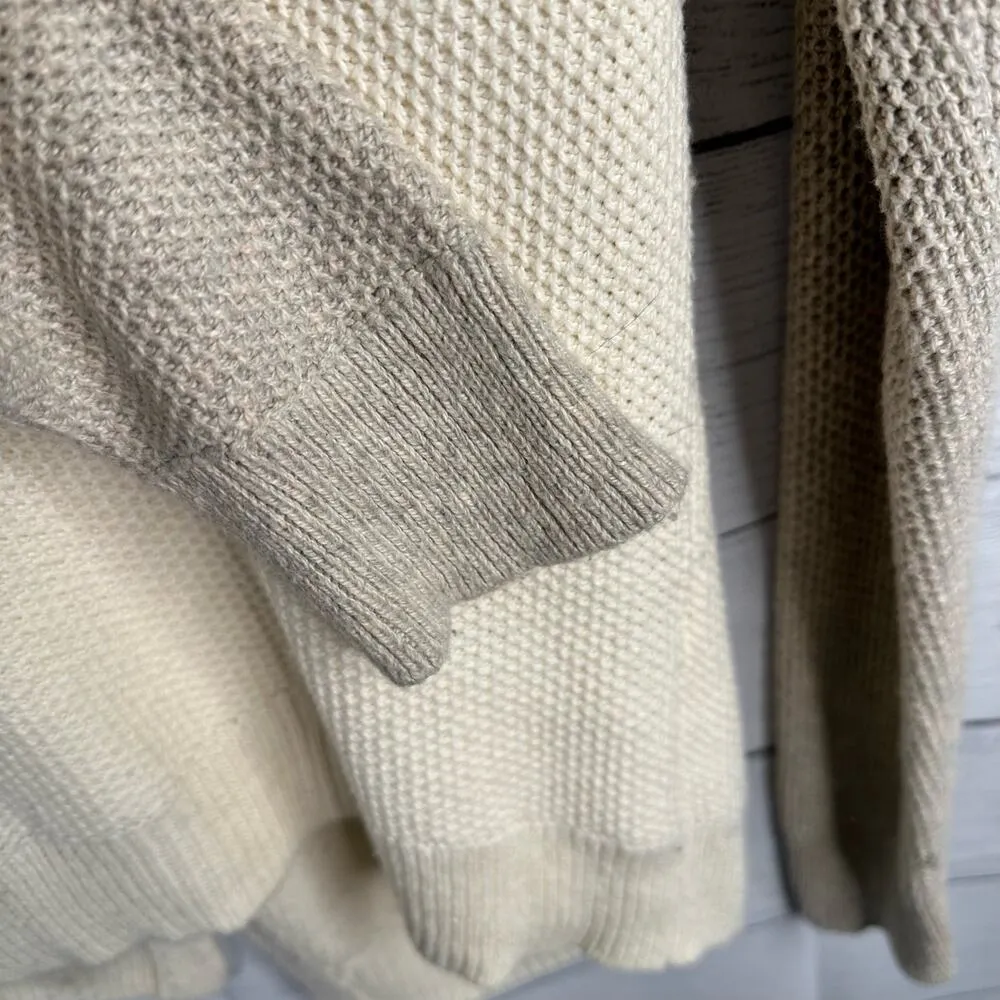 Madewell Womens Province Cross Back Knit Two Tone Sweater size Small Cream Beige - Image 10