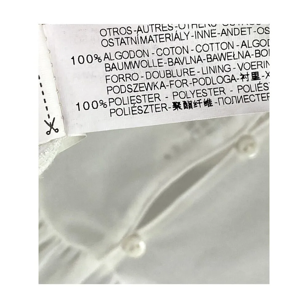 ZARA  TRF Sheer Sleeveless Lace Flowy Boho Blouse Button Eyelet Back S White - Image 8