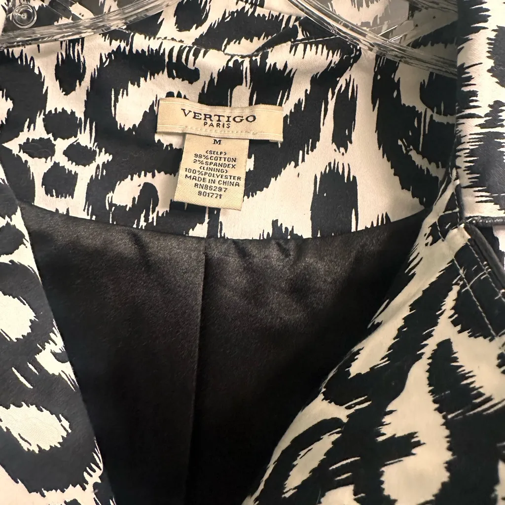 Vertigo Paris Monochrome Animal Print Coat - Image 2