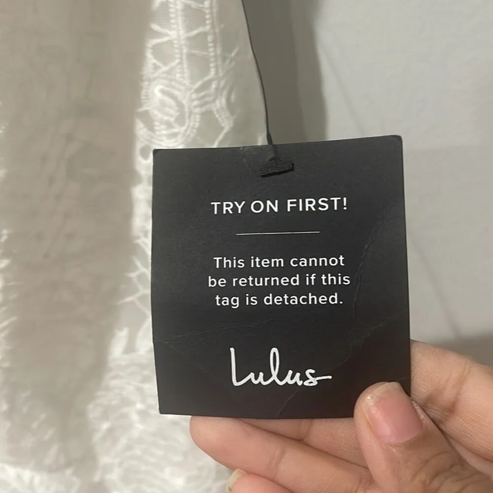 Lulus Today’s Your Day White Lace MIDI Dress Size Large New with Tags - Image 7