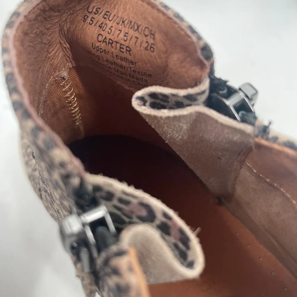 NEW GENTLE SOULS Shoes Size 9.5 Carter Animal Print Zipper Leopard Leather HiTop - Image 6