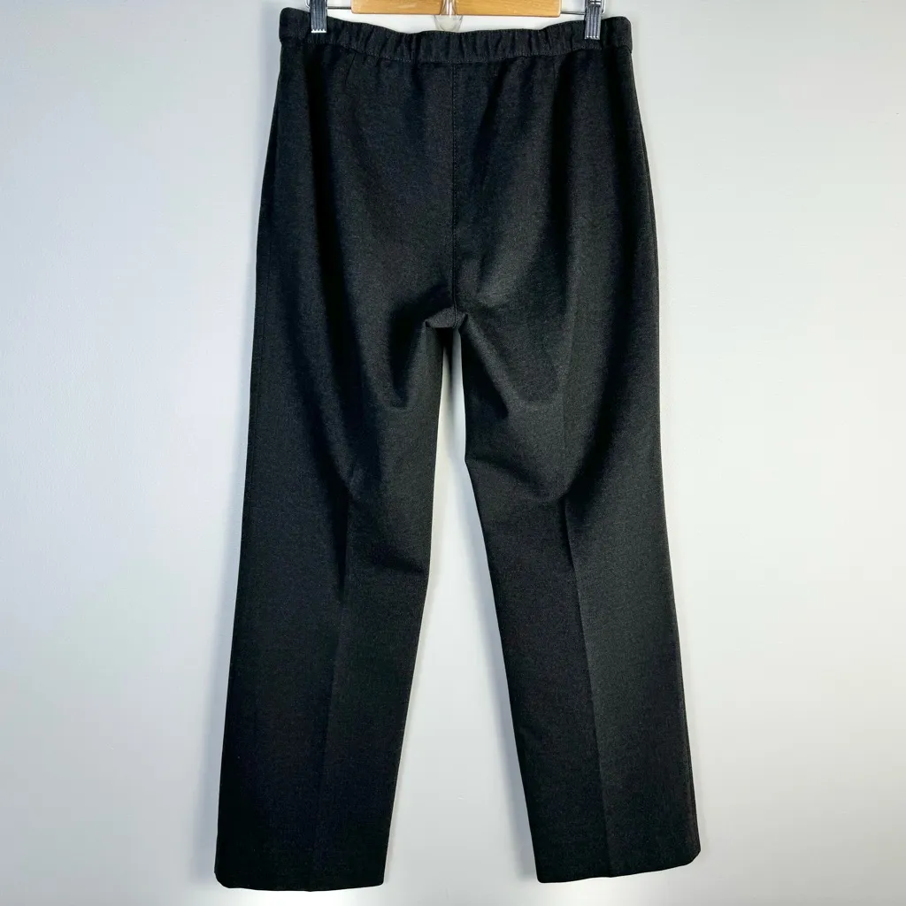 Lafayette 148 Italian Punto Milano Pant Charcoal Large Straight Leg Trouser Gray - Image 5